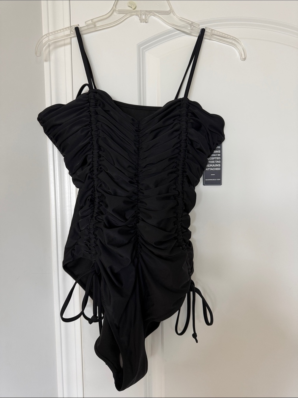 Black Ruched One-Piece Swimsuit XXL
